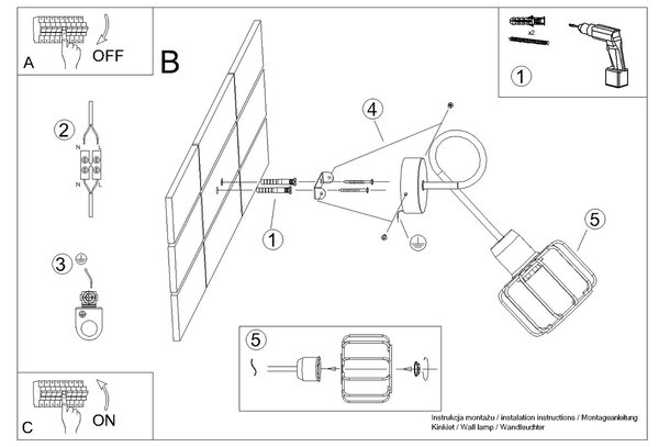 Sollux Lighting Nástěnné svítidlo BELUCI 1S černé