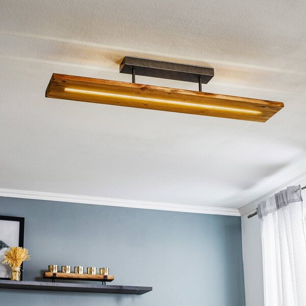 Trio Lighting Stropní svítidlo Brad LED ze dřeva, stmívatelný, Světlé dřevo, Obývací pokoj / jídelna, Dřevo, Moderní