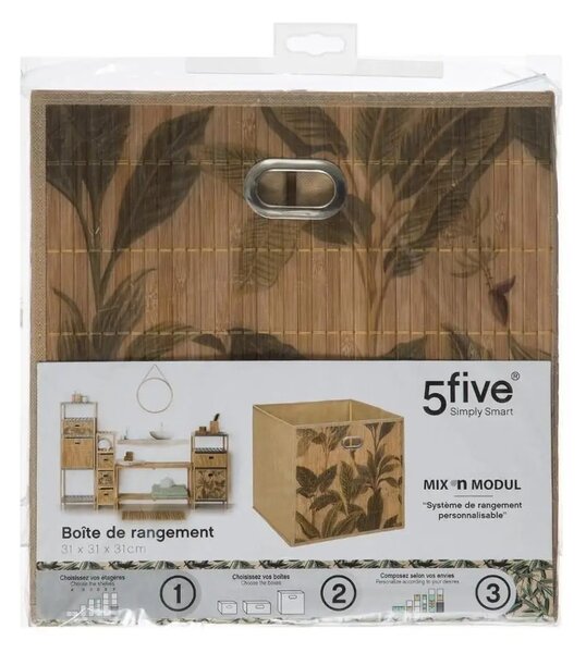 Úložný box Bamboo Flower, 31x31x31 cm, hnědá