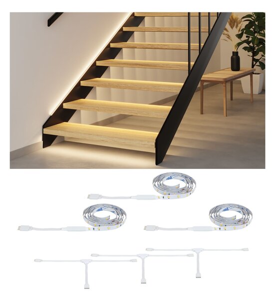 P 71221 MaxLED Stair LED Strip prodloužení 3x 1m 3x0,6W 2700K - PAULMANN