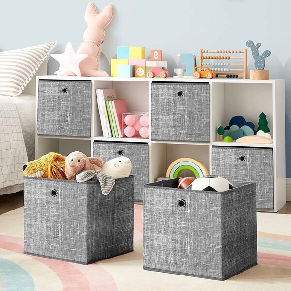 Úložný box Grey, sada 6ks, 30x30x30 cm, šedá