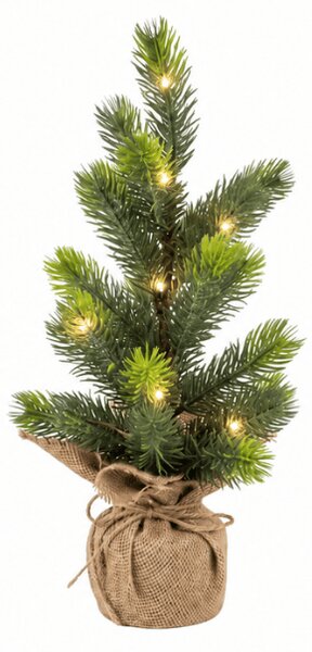 Umělý vánoční stromek LITTLE SPRUCE s LED osvětlením, 37 cm