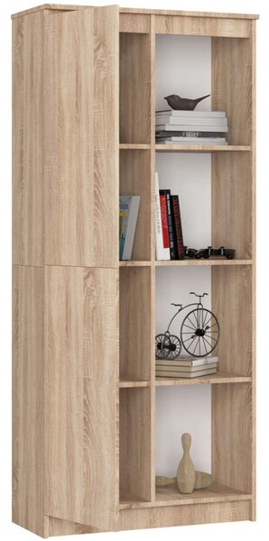 Regál R 80cm 1 dvířka 4 poličky dub sonoma
