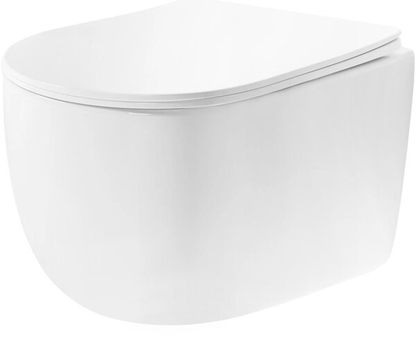 Rea Eddy, závěsná záchodová mísa Tornado Rimless 525x360x360 mm se sedátkem, REA-C6560