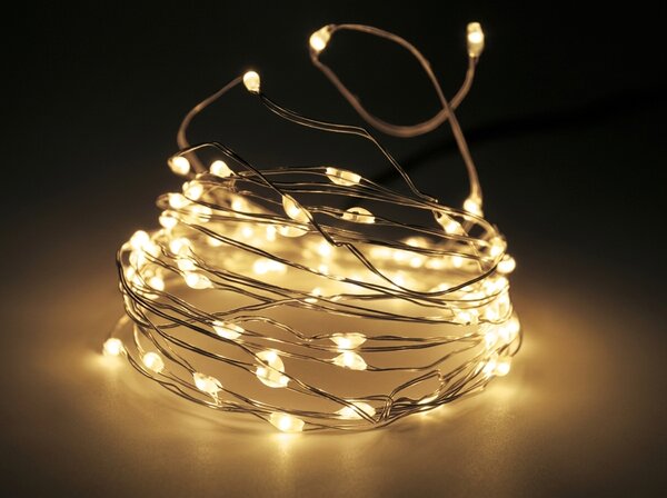 LED světelný řetěz AURALIS 7,9 m, teplá bílá