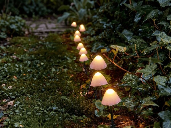 Zahradní LED světla MUSHROOMS 20 ks, 380 cm