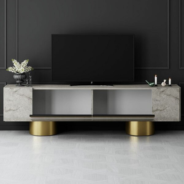 Televizní stolek Bohem Travertine and Gold