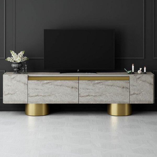 Televizní stolek Bohem Travertine and Gold