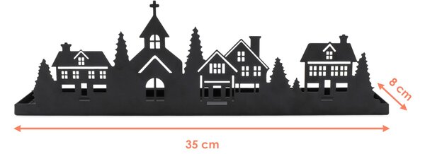 Kovový dekorační podnos FROSTWICK 35 cm, černý