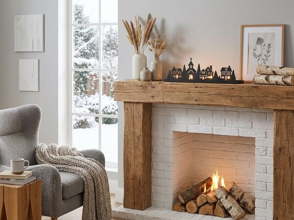 Kovový dekorační podnos FROSTWICK 35 cm, černý