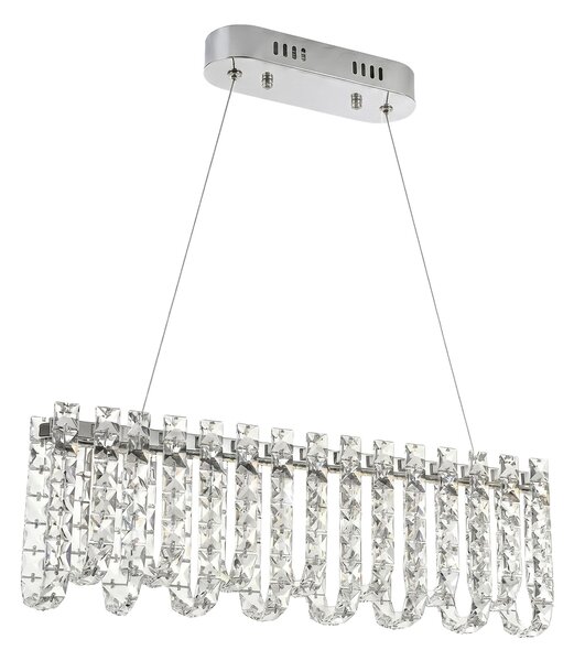 Toolight Toolight, LED křišťálová závěsná lampa 60 cm, SWE073-CP, LED integrovaný 3000K/6000K, chromová, OSW-30202