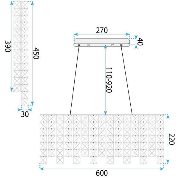 Toolight Toolight, LED křišťálová závěsná lampa 60 cm, SWE073-CP, LED integrovaný 3000K/6000K, chromová, OSW-30202