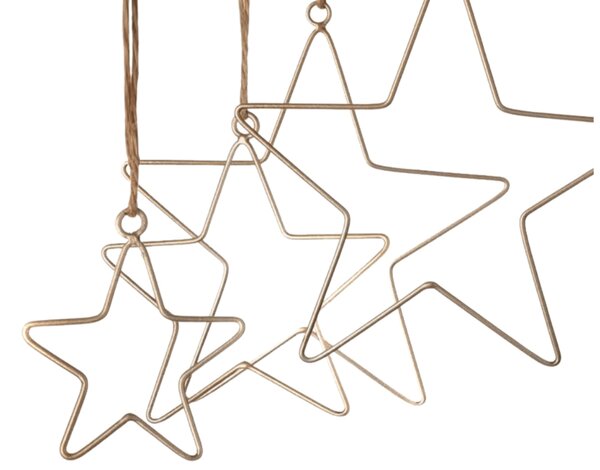 Závěsná vánoční dekorace GOLD STARS, sada 4 ks