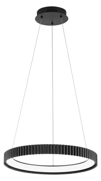 Luce Ambiente Design LED závěsné světlo Niike, černé, Ø 50 cm, kov,, Černá, Obývací pokoj / jídelna, kov, Moderní