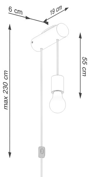 Sollux Lighting Nástěnné svítidlo NIMBI E27 s vypínačem