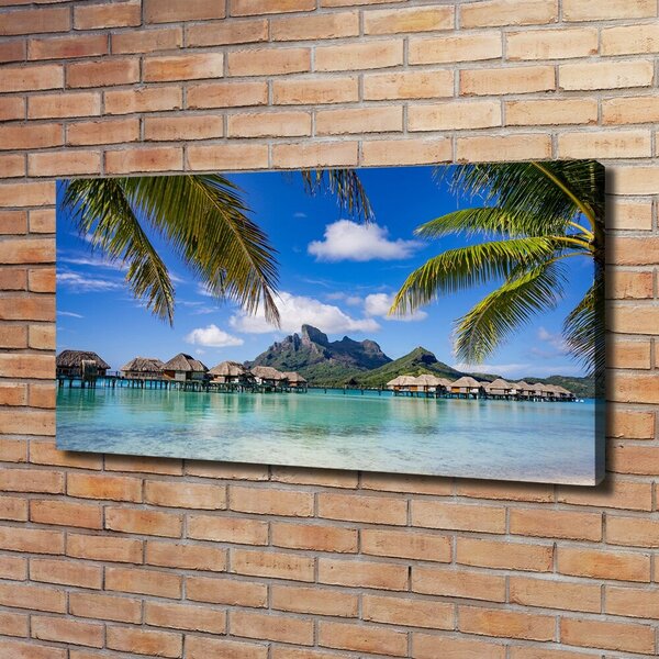 Foto obraz canvas Palmy na Bora Bora oc-90274909