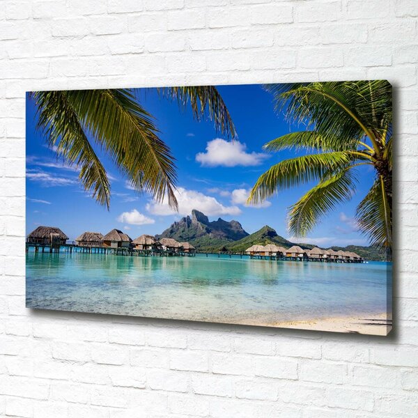 Foto obraz canvas Palmy na Bora Bora oc-90274909