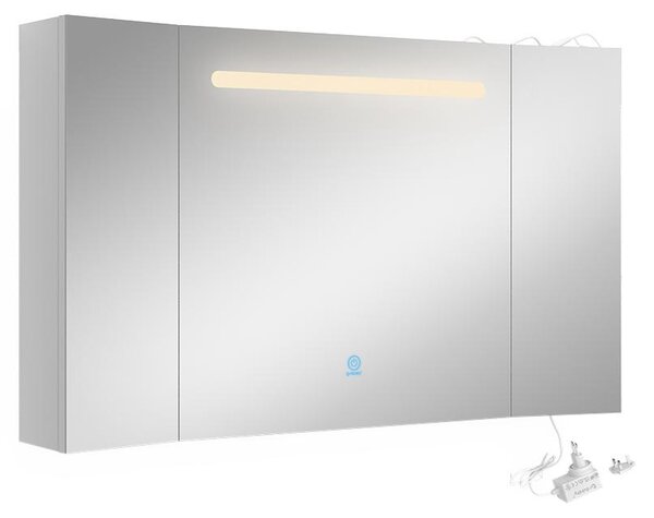 Koupelnová zrcadlová skříňka Vicco Curved Bílá 100 x 60 cm, Model 62178