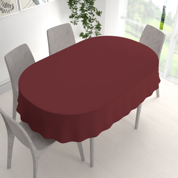 Biante Teflonový oválný ubrus TF-095 Vínově červený bez vzoru 60x100 cm