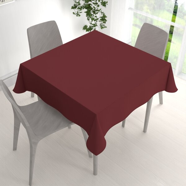 Biante Velký teflonový čtvercový ubrus TF-095 Vínově červený bez vzoru 150x150 cm
