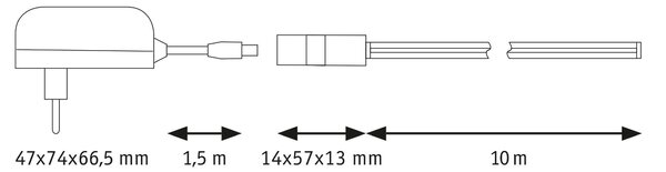 P 79565 SimpLED LED Strip RGBIC Motion Music kompletní sada 10m s krytím 32W 130lm/m 420 LED/m RGB 36VA - PAULMANN