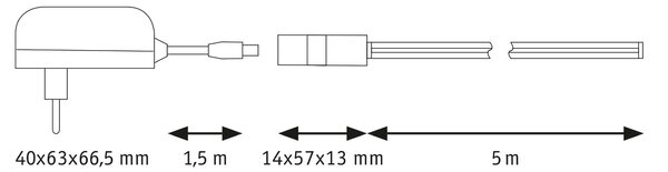 P 79564 SimpLED LED Strip RGBIC Motion Music kompletní sada 5m s krytím 22W 170lm/m 420 LED/m RGB 24VA - PAULMANN