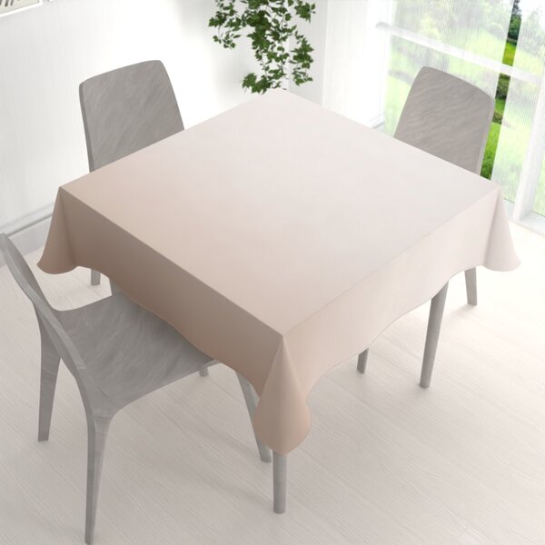 Biante Velký teflonový čtvercový ubrus TF-096 Pudrově béžový bez vzoru 150x150 cm