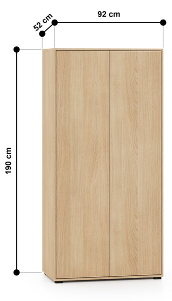 Šatní skříň 92 cm INDIGO - dub