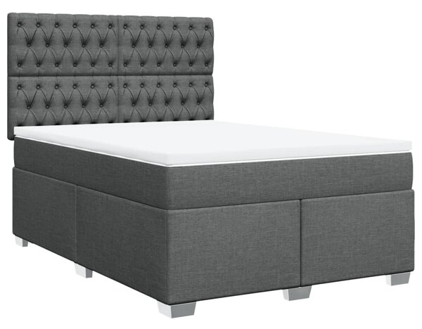 Box spring postel s matrací tmavě šedý 140 x 190 cm textil 3290491