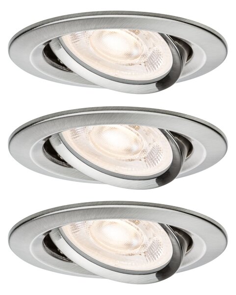 P 92272 LED vestavné svítidlo Nova GU10 Flat výklopné 3x4,9W 230V 2700K kov kartáčovaný - PAULMANN