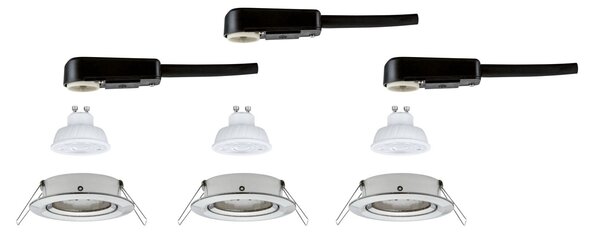 P 92272 LED vestavné svítidlo Nova GU10 Flat výklopné 3x4,9W 230V 2700K kov kartáčovaný - PAULMANN