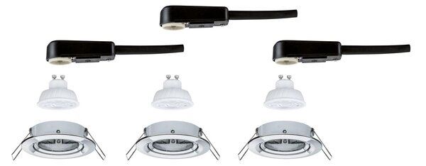 P 92274 LED vestavné svítidlo Nova GU10 Flat výklopné 3x4,9W 230V 2700K chrom - PAULMANN