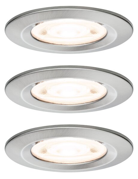 P 92279 LED vestavné svítidlo Nova GU10 Flat nevýklopné IP44 3x4,9W 230V 2700K kov kartáčovaný - PAULMANN
