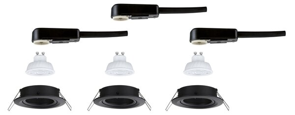P 92275 LED vestavné svítidlo Nova GU10 Flat výklopné 3x4,9W 230V 2700K černá mat - PAULMANN