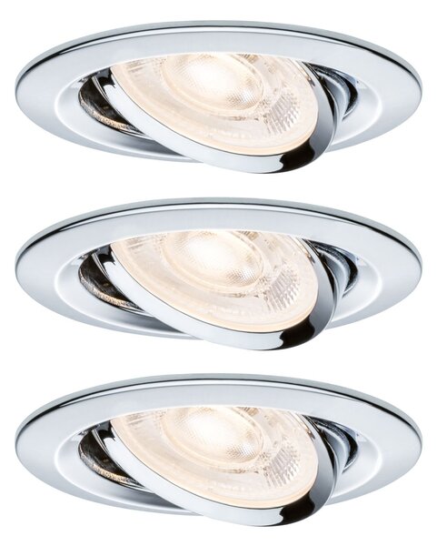 P 92274 LED vestavné svítidlo Nova GU10 Flat výklopné 3x4,9W 230V 2700K chrom - PAULMANN