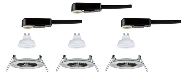 P 92279 LED vestavné svítidlo Nova GU10 Flat nevýklopné IP44 3x4,9W 230V 2700K kov kartáčovaný - PAULMANN