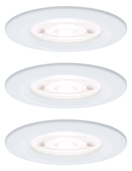 P 92337 LED vestavné svítidlo Nova GU10 Flat nevýklopné IP44 3x4,9W 230V 4000K bílá mat - PAULMANN