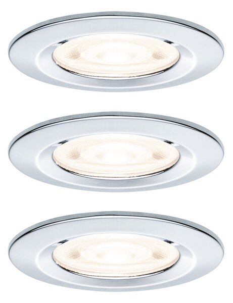 P 92310 LED vestavné svítidlo Nova GU10 Flat nevýklopné IP44 3x4,9W 230V 2700K chrom - PAULMANN
