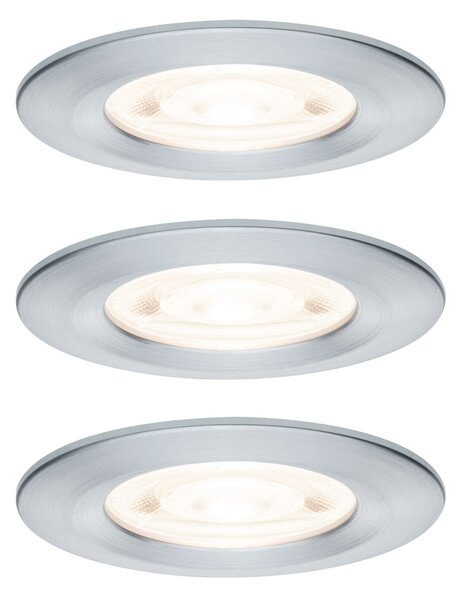 P 92309 LED vestavné svítidlo Nova GU10 Flat nevýklopné IP44 3x4,9W 230V 2700K hliník broušený - PAULMANN