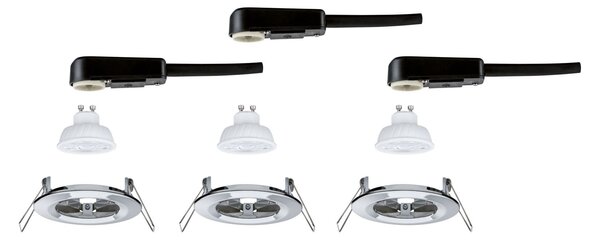 P 92310 LED vestavné svítidlo Nova GU10 Flat nevýklopné IP44 3x4,9W 230V 2700K chrom - PAULMANN