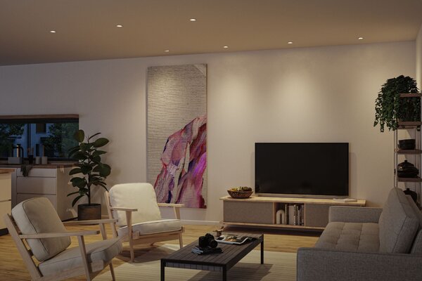 P 92324 LED vestavné svítidlo 3-krokové-stmívatelné Nova GU10 Flat výklopné 4,9W 230V stmívatelné 2700K bílá mat - PAULMANN