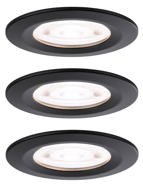 P 92339 LED vestavné svítidlo Nova GU10 Flat nevýklopné IP44 3x4,9W 230V 4000K černá mat - PAULMANN