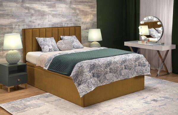 Boxspring postel 160 cm Asencion (hořčicová)