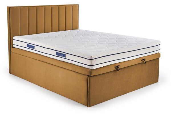 Boxspring postel 160 cm Asencion (hořčicová)