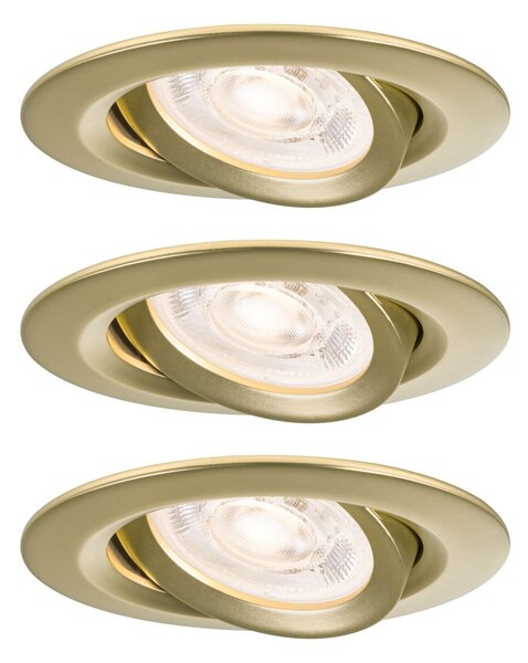 P 92419 LED vestavné svítidlo Nova Plus GU10 Flat IP65 93mm 3x4,9W 230V stmívatelné 2700K zlatá mat - PAULMANN