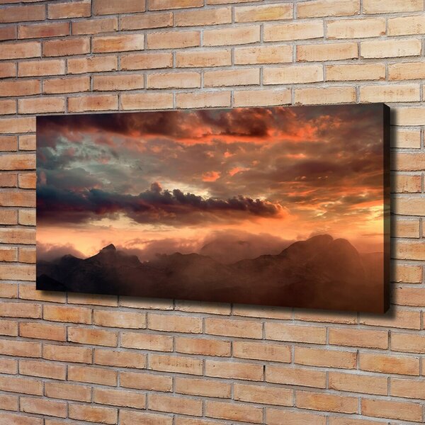 Foto obraz na plátně do obýváku Západ slunce hory oc-90609919