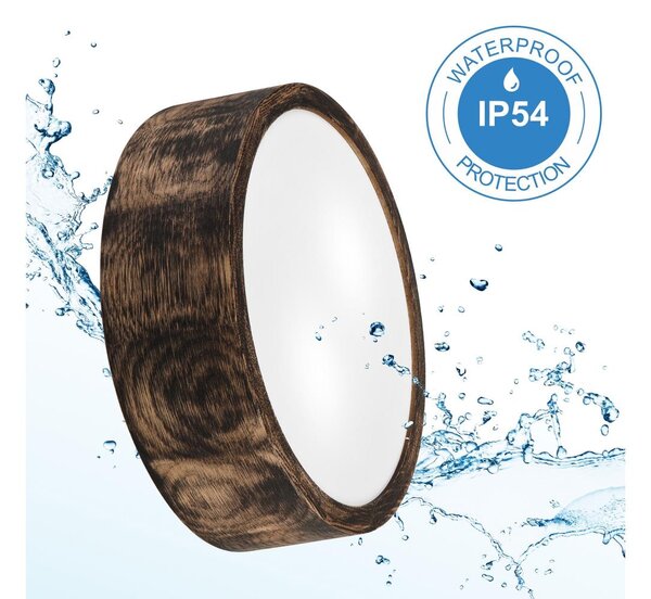 Koupelnové stropní svítidlo OAK SMOKY 2xE27/15W/230V IP54 pr. 27,5 cm dub/hnědá