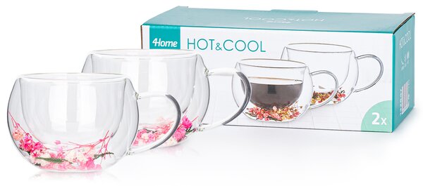 4Home Termo sklenice na cappuccino Blossom Hot&Cool, 270 ml, 2 ks