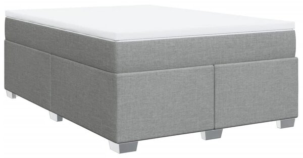 Box spring postel s matrací světle šedá 140 x 190 cm textil 3285130