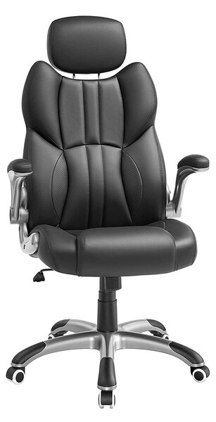 Černá Kancelářská židle 70 × 72 × (119-129) cm SONGMICS